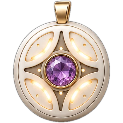 Mandala Breeze pendant with Amethyst natural crystal — design rendering