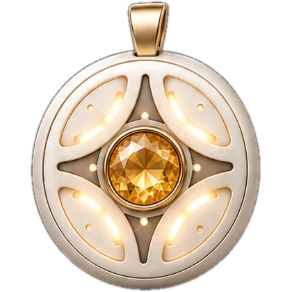 Mandala Breeze pendant with Citrine natural crystal — design rendering