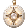 Mandala Breeze pendant with Clear Quartz natural crystal — design rendering
