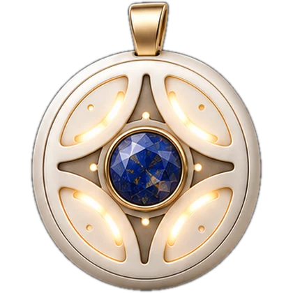 Mandala Breeze pendant with Lapis Lazuli natural crystal — design rendering