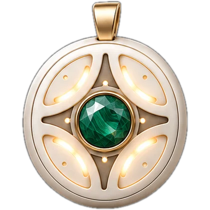 Mandala Breeze pendant with Malachite natural crystal — design rendering