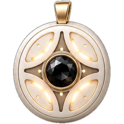 Mandala Breeze pendant with Obsidian natural crystal — design rendering