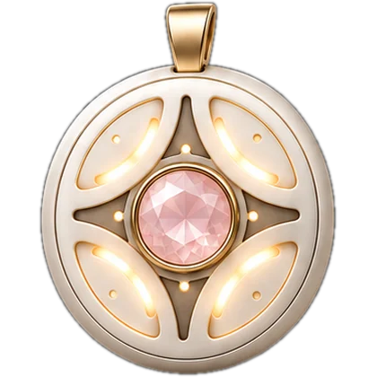Mandala Breeze pendant with Rose Quartz natural crystal — design rendering